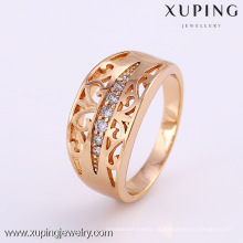 12077 Xuping Modeschmuck China Großhandel 18k Gold Ring Designs Luxus Glas Ringe Charme Schmuck für Frauen